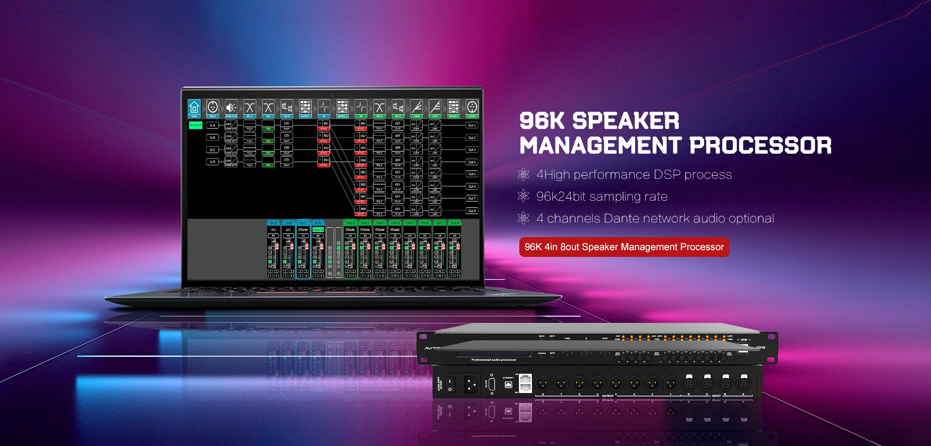 Kina Dante Network Audio Processor Factory