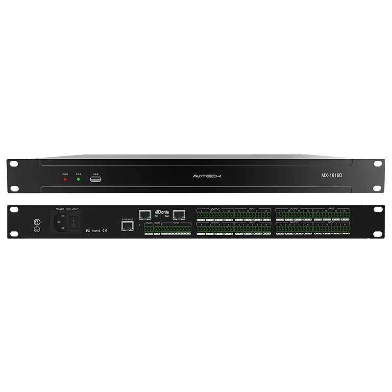 Dante 16 i 16 Out Network Audio Processor