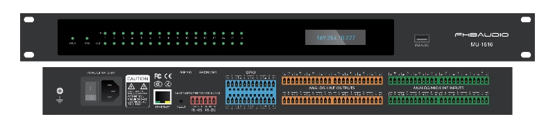 MU-1616 16*16 Dante Network Audio DSP-prosessor